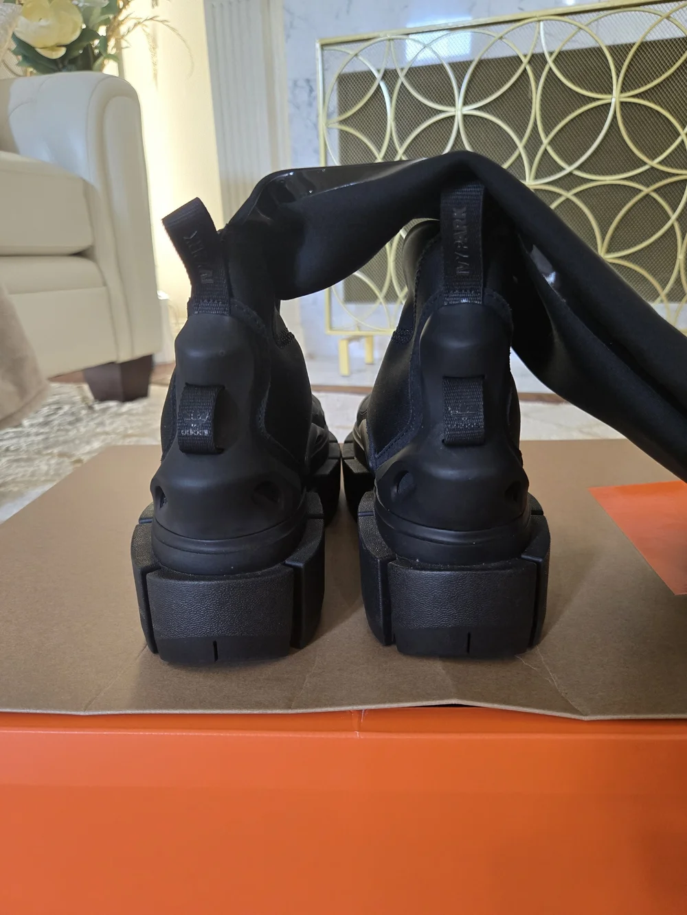 Ivy Park x Adidas Women's Super Sleek Long Boots Over-The-Knee Noir Size 8